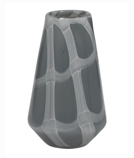 9" Victoria Medium Gray Glass Vase