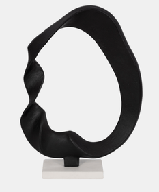 Twisted Sculpture On Marble Base, Black/white