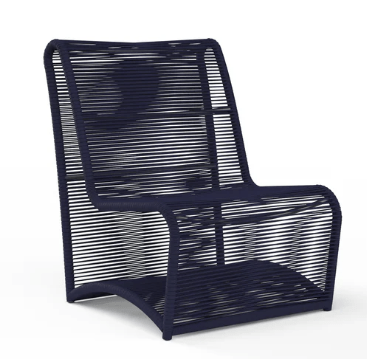 Outdoor Navy Armless Outdoor Chair