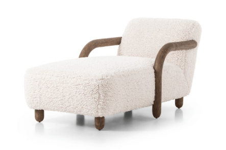 Boucle & Wood Chaise