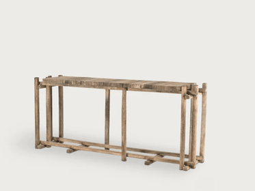 Unusual Natural Form Teak Console Table
