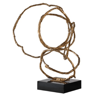 Intertwined Brass and Gold Sculpture