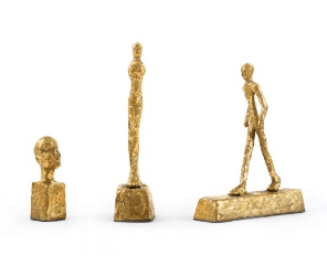 Set Of Three Statues In Gold Leaf
