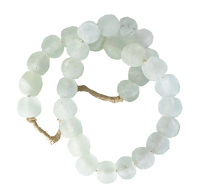 Glass Beads In Aqua White