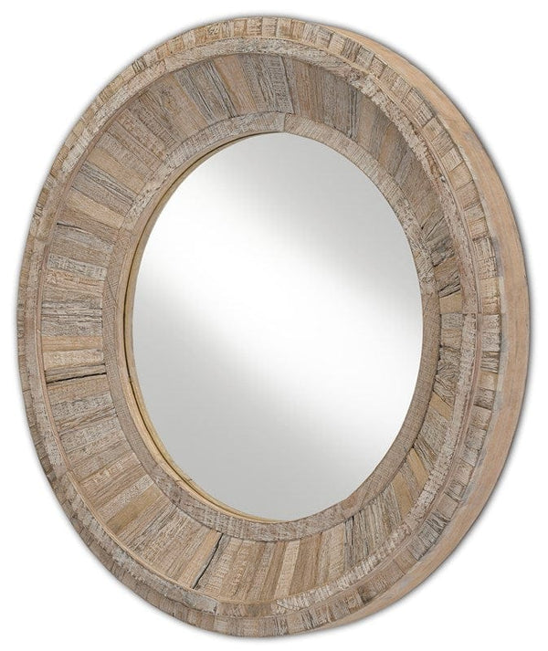 Reclaimed Wood Mirror, Round