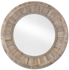 Reclaimed Wood Mirror, Round