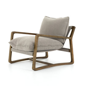 sling armchair in grey cotton canvas