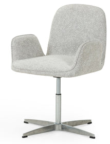 Desk Chair with adjustable pewter-brushed swivel base