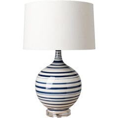 White and Navy Lamp - Hamptons Furniture, Gifts, Modern & Traditional
