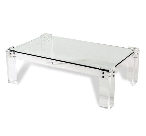 Acrylic & Glass Rectangular Coffee Table - Hamptons Furniture, Gifts, Modern & Traditional