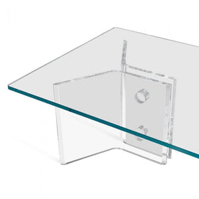 Rectangular Coffee Table , Crafted in glass and acrylic.