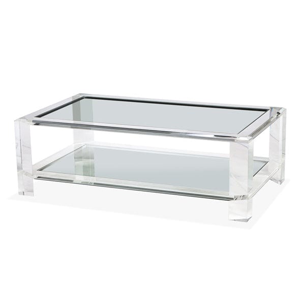 Modern Acrylic & Glass Rectangular Coffee Table - Hamptons Furniture, Gifts, Modern & Traditional