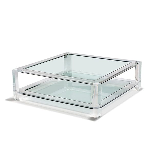 Modern Acrylic & Glass Square Coffee Table - Hamptons Furniture, Gifts, Modern & Traditional