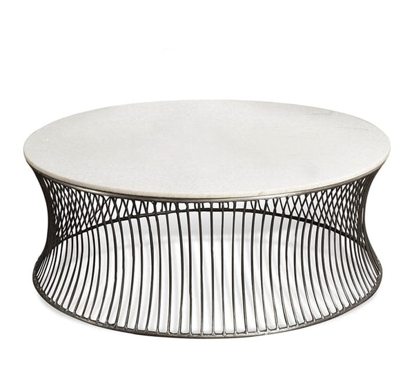Round Metal & Marble Coffee Table - Hamptons Furniture, Gifts, Modern & Traditional