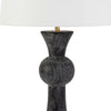 Black Wooden Table Lamp with White Shade