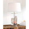 Cylindrical Glass & Nickel Table Lamp