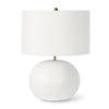 Simple white Concrete Table Lamps with Linen Shade
