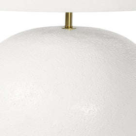 Simple white Concrete Table Lamps with Linen Shade