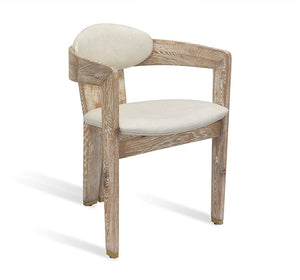 Rounded Whitewashed Dining Chair