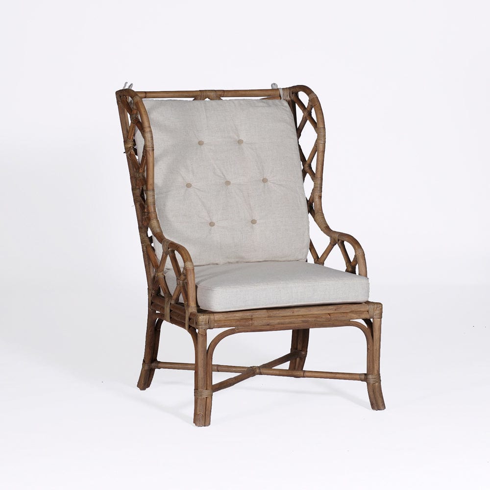 Rattan Wing Back Chair1