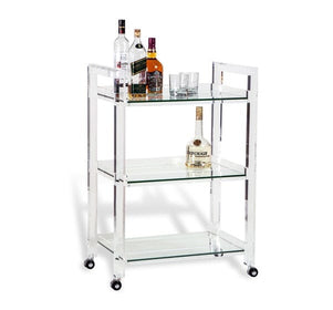 Acrylic and Glass Bar Cart - Hamptons Furniture, Gifts, Modern & Traditional