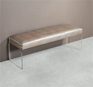 Leather and Acrylic Bench