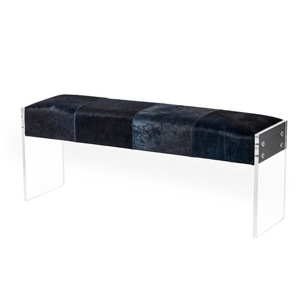 Hair on hide Bench in Blue - Hamptons Furniture, Gifts, Modern & Traditional