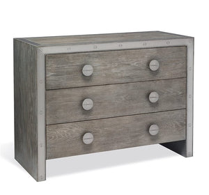 Wood and Steel Trim Chest - Hamptons Furniture, Gifts, Modern & Traditional
