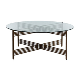Hammered Metal Glass Coffee Table - Hamptons Furniture, Gifts, Modern & Traditional