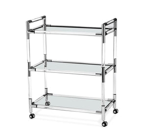Nickel and Glass Bar Cart - Hamptons Furniture, Gifts, Modern & Traditional