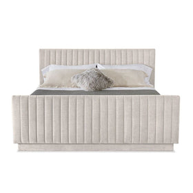 Channeled Upholstered Bed - Quick ship