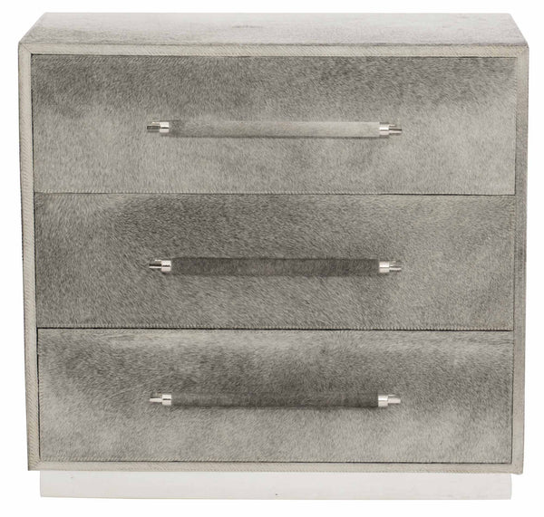 Grey Natural Hide Nightstand or Side Chest