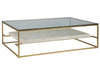 Champagne painted Finish Iron, Capiz Shell & Glass Coffee Table