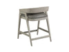 Counter Stool with Faux Leather Seat & Low Wicker Back