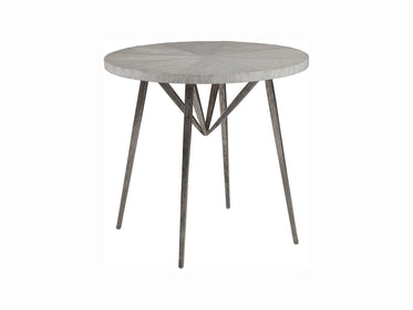 Round End Table with Metal Base