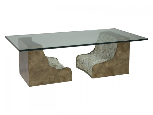 Geode Rectangle Cocktail Table with Glass Top