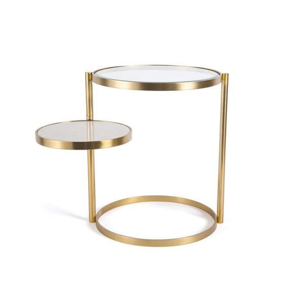 Brass side table with movable extra table - Hamptons Furniture, Gifts, Modern & Traditional