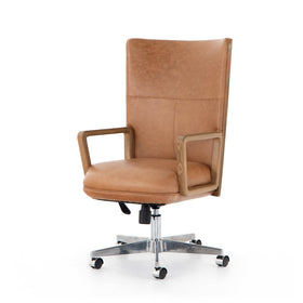 Tall back Desk Chair available in Leather or Linen