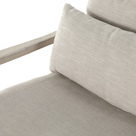 Oak Framed Chair with Knife-Edge Pillows