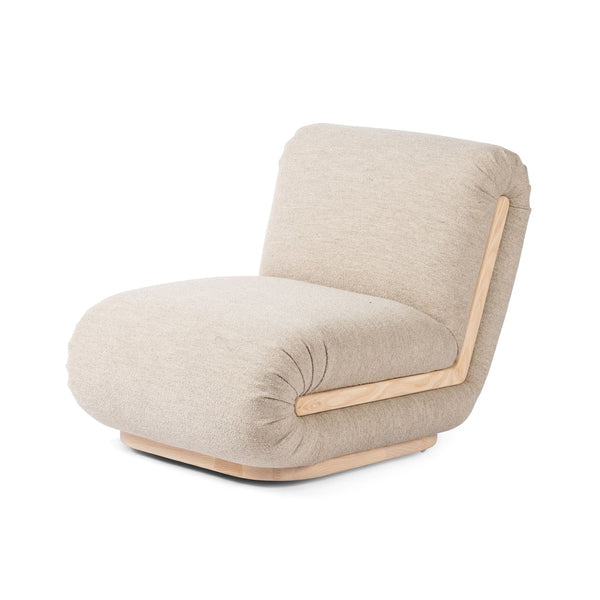 Armless Swivel Chair in Neutral Performance Fabric