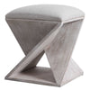 Asymmetrical White Washed Accent Stool