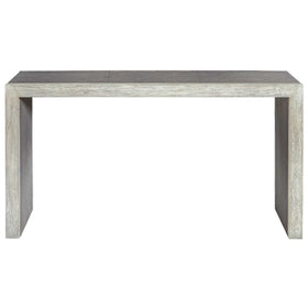 Light Gray Console Table with Stitched Panels