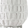 Textured Ceramic Table Lamp with Crystal Base and White Linen Shade