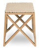 Oak Stool with rope matt - Hamptons Furniture, Gifts, Modern & Traditional