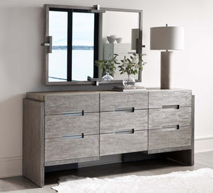 Nine Drawer Dresser with Stainless Steel Details