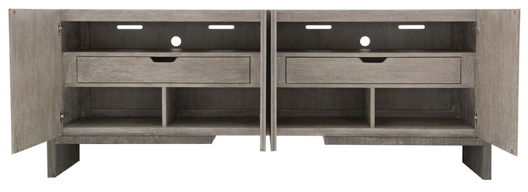 Buffet in Grey with stainless steel pulls on two doors
