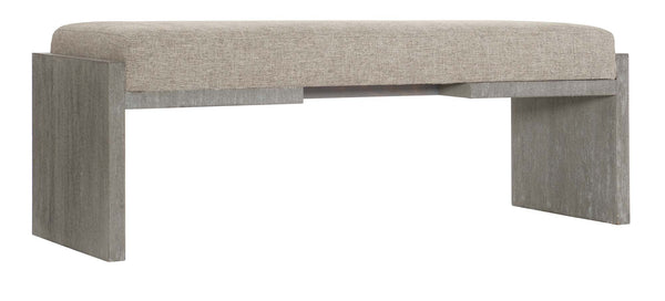 Simple Upholstered bench, Grey Wood Frame