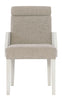 Dining Armchair, in Flax Style Linen, bleached wood frame