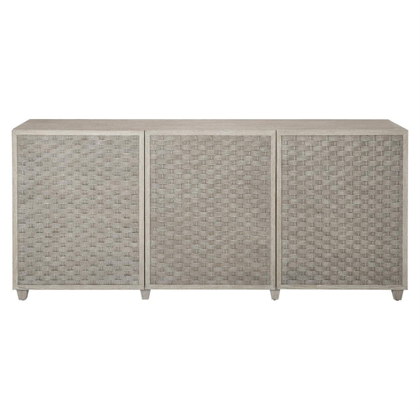Sideboard in Grey Wire Brushed finish, & Paper Rope Front details to 2 double doors