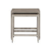 Nesting Side Tables in Natural Wood, Wire- brushed Finish